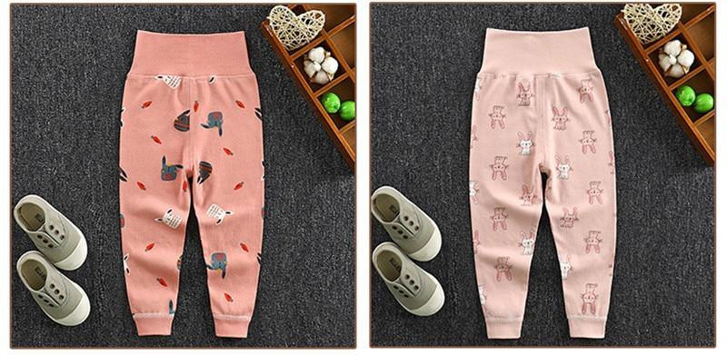 Baby pants long trousers two-pack in pink cotton with animal prints by Stevvex on Tampa Home & Garden Store