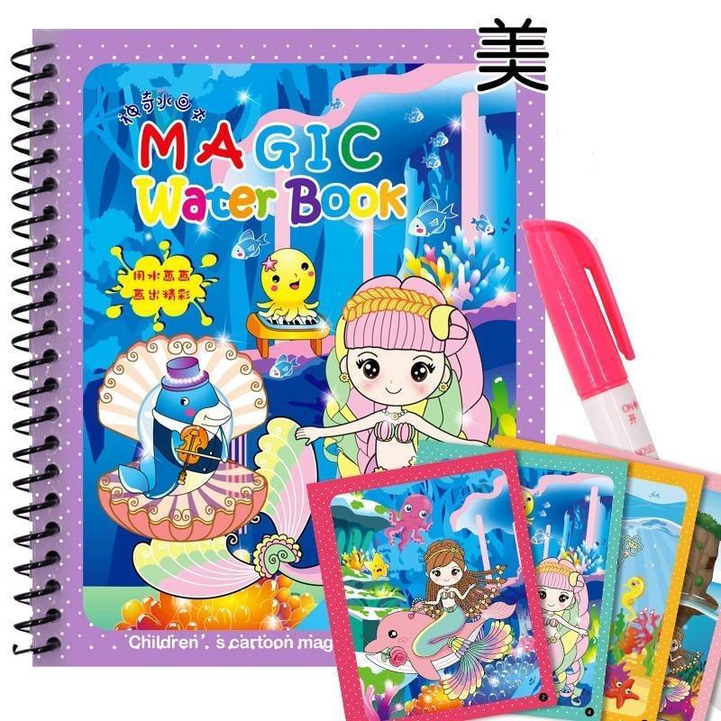 Stevvex Magic Water Book coloring set with pink magic pen and illustrated cards on Tampa Home & Garden Store