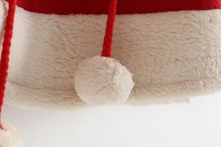 Stevvex baby Christmas parka with cream faux fur trim and red drawstring pom-pom on Tampa Home & Garden Store
