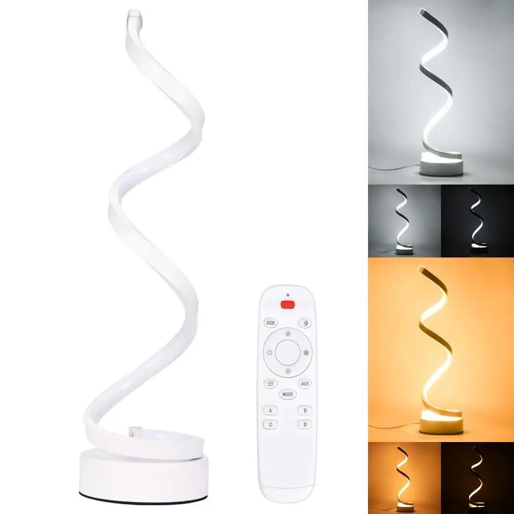 Led Spiral Table Lamp, Modern Curved Desk Light