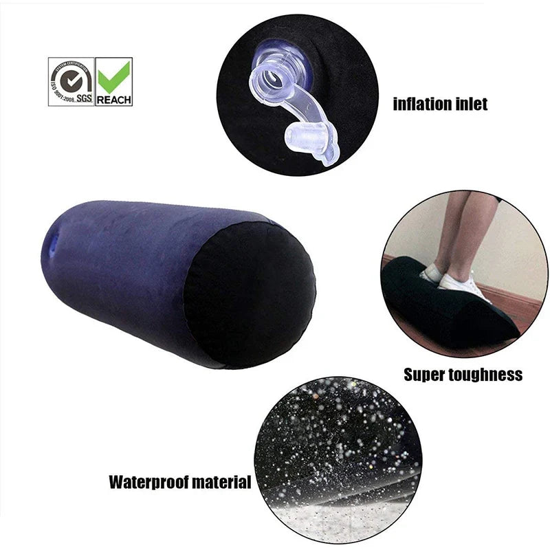 Inflatable wedge pillow – navy UpTrend Deals with inflation inlet and waterproof material on Tampa Home & Garden Store