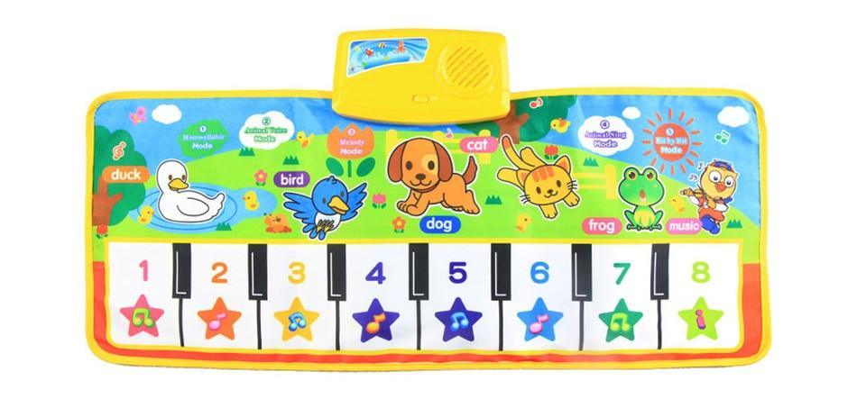 Trend New Baby Musical Mat by Stevvex with 8-key piano and colorful animal design on Tampa Home & Garden Store