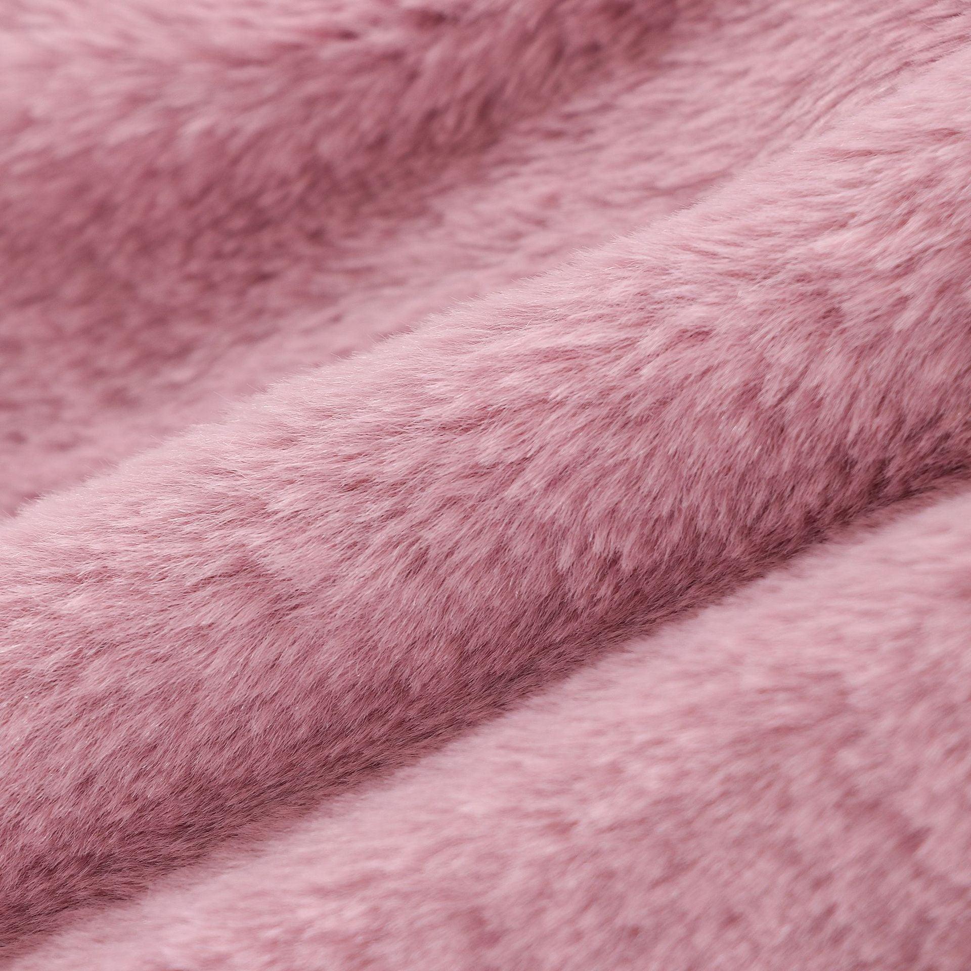 New luxury baby fur cloak jacket pink Stevvex ST15BY00978FASAD plush faux fur texture on Tampa Home & Garden Store