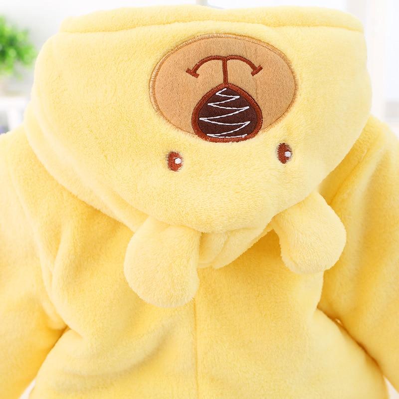 Modern Winter Baby Bear Animal Costume Hooded Romper in soft yellow plush fleece on Tampa Home & Garden Store