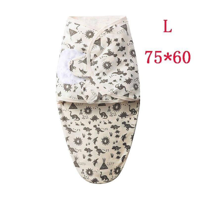 Stevvex baby swaddle sleepsack in cream with black dinosaur print, size 75x60 cm on Tampa Home & Garden Store