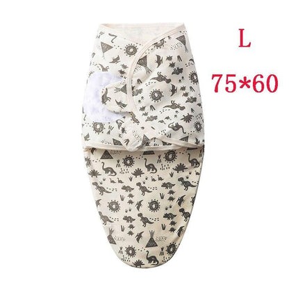 Stevvex baby swaddle sleepsack in cream with black dinosaur print, size 75x60 cm on Tampa Home & Garden Store
