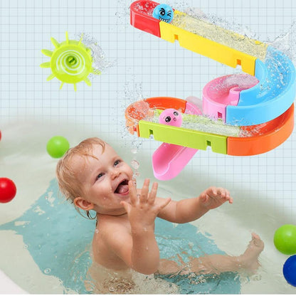 Stevvex Bath Toys Suction Cup Marble Race Orbit Track for bathtub play on Tampa Home & Garden Store