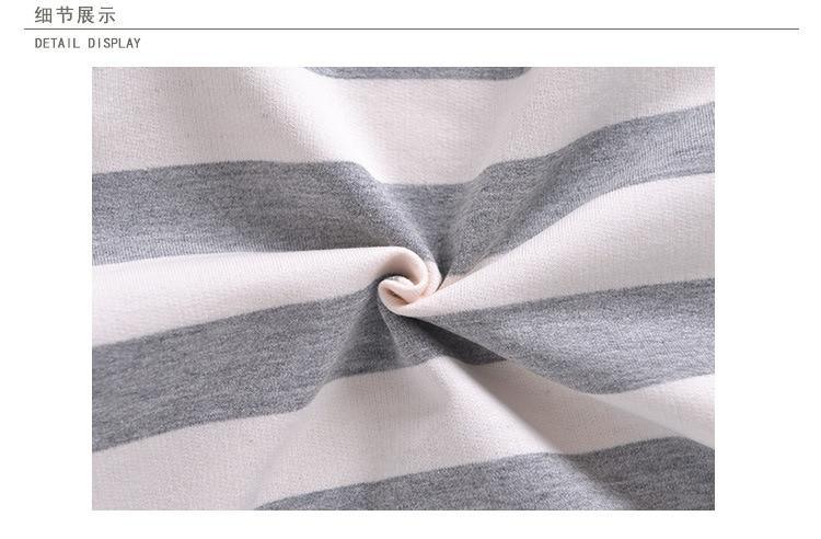 Stevvex striped cotton hoodie fabric in soft grey and white knit for baby apparel on Tampa Home & Garden Store