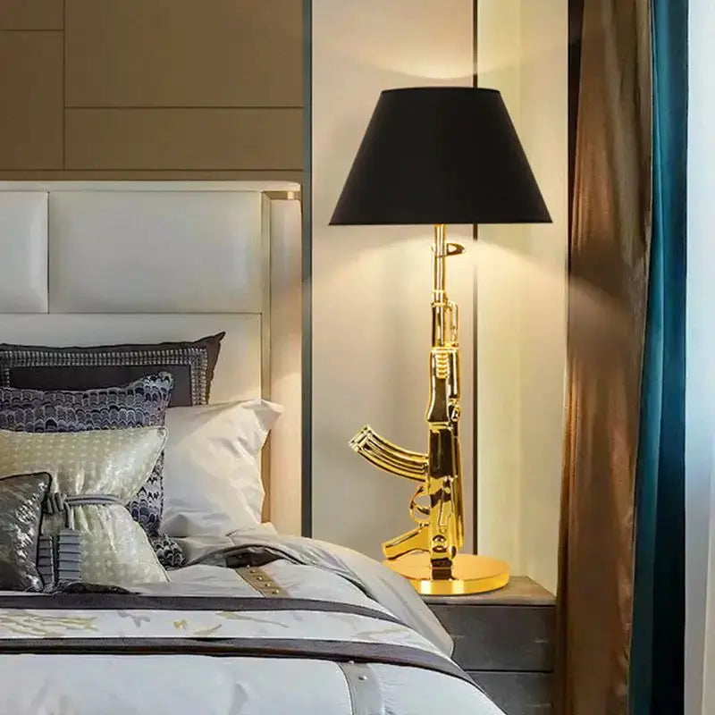 DecorBites Gold Ak47 Floor Lamp Resin Night Light