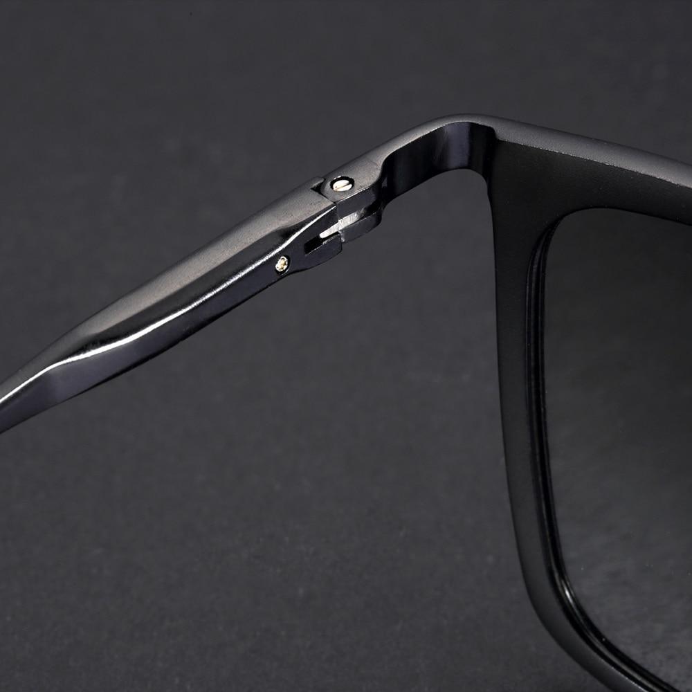 Polarized square sunglasses with black aluminium magnesium frame and metal hinge on Tampa Home & Garden Store