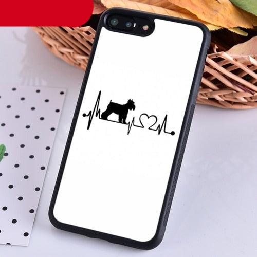 Dog iPhone case Stevvex white back black edge ultra-thin silicone anti-scratch dog silhouette on Tampa Home & Garden Store