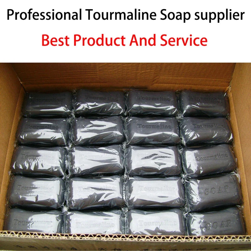 Tourmaline Soap Bar collection in box bamboo charcoal bars by Silcy Skin 20 pcs on Tampa Home & Garden Store
