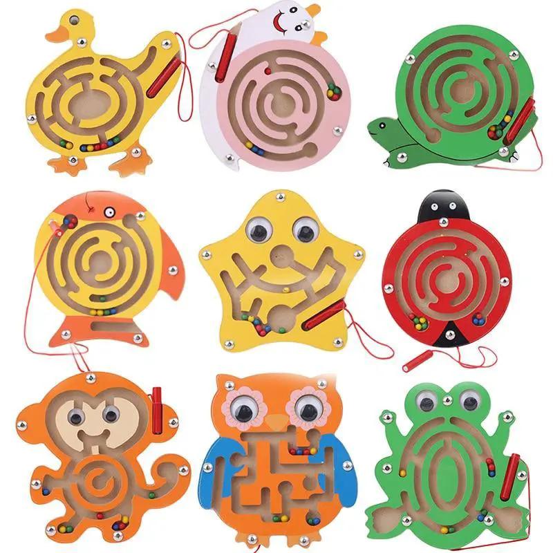 Children Magnetic Maze Toy and Wooden Puzzle Game