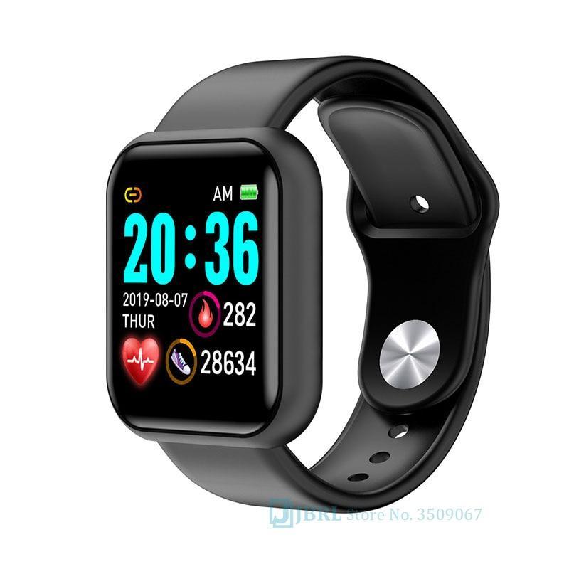 Stevvex smart watch ST1WT3506WML, black square touchscreen with silicone band on Tampa Home & Garden Store