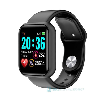 Stevvex smart watch ST1WT3506WML, black square touchscreen with silicone band on Tampa Home & Garden Store