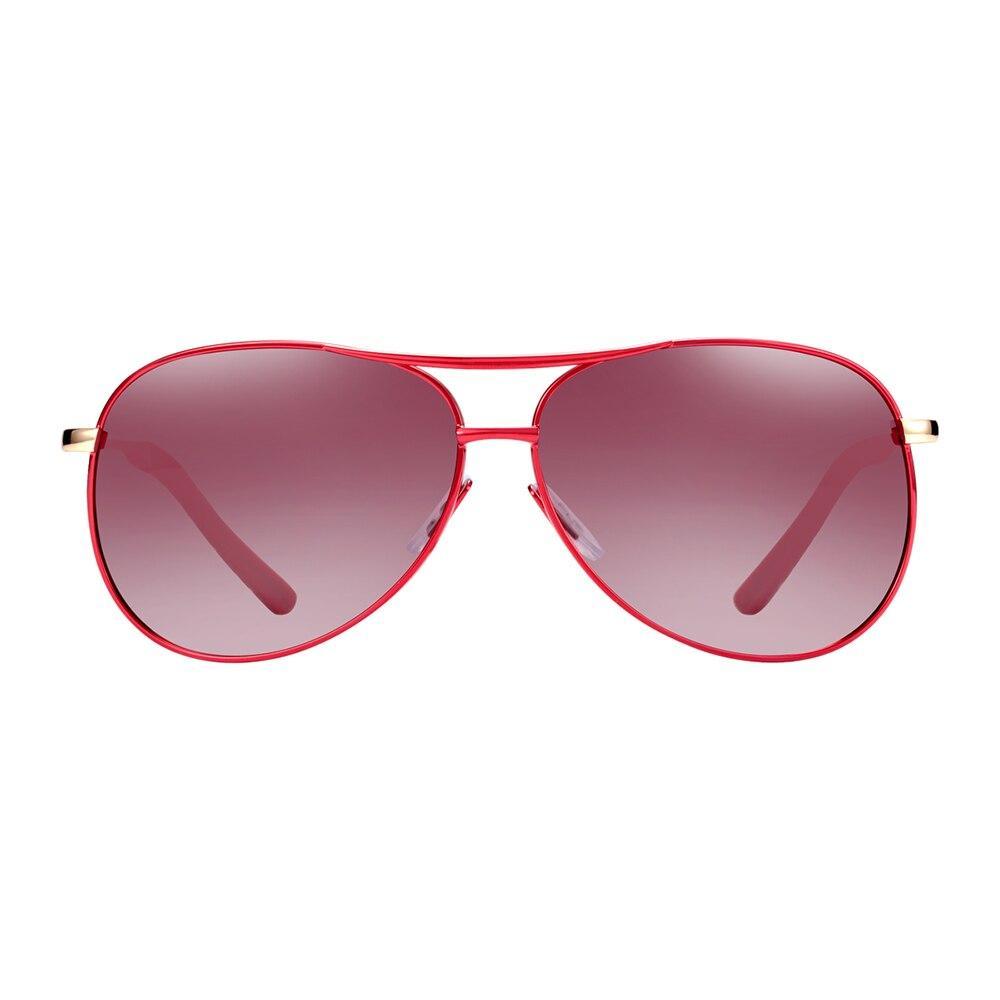 Aviator sunglasses with red frame and gradient lenses polarized on Tampa Home & Garden Store