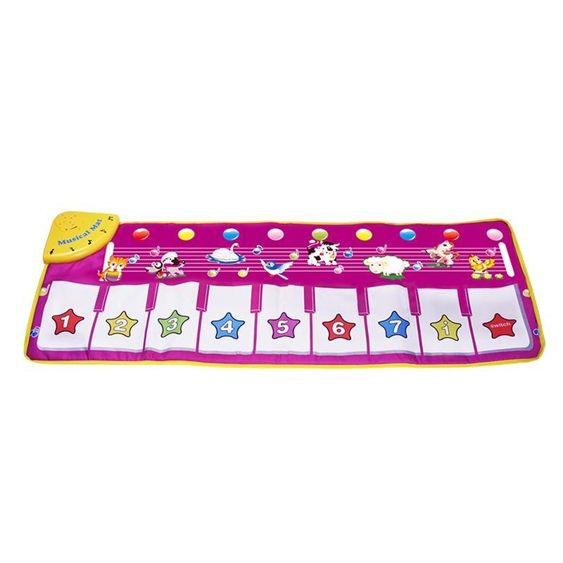 Stevvex piano mat with 8 demo songs, keyboard and numbered keys 1-7 with animal art for kids on Tampa Home & Garden Store