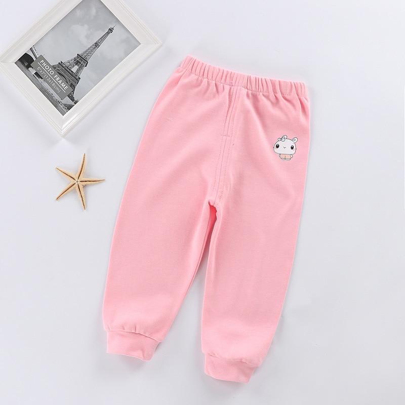 Baby winter pants Stevvex pink cotton trousers with elastic waist and cuffs, cute embroidery on Tampa Home & Garden Store