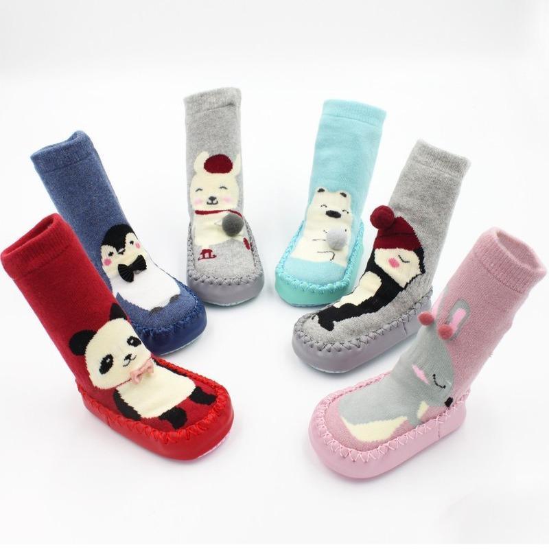 Newborn indoor sock shoes by Stevvex in cotton, assorted colors with rubber soles on Tampa Home & Garden Store