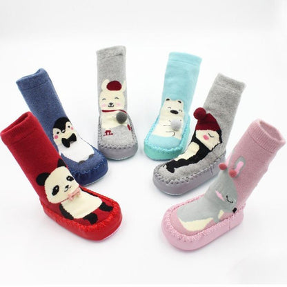 Newborn indoor sock shoes by Stevvex in cotton, assorted colors with rubber soles on Tampa Home & Garden Store