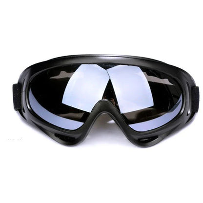 BikerZoneZ motorcycle goggles black frame mirrored anti-UV lenses windproof dust-proof on Tampa Home & Garden Store