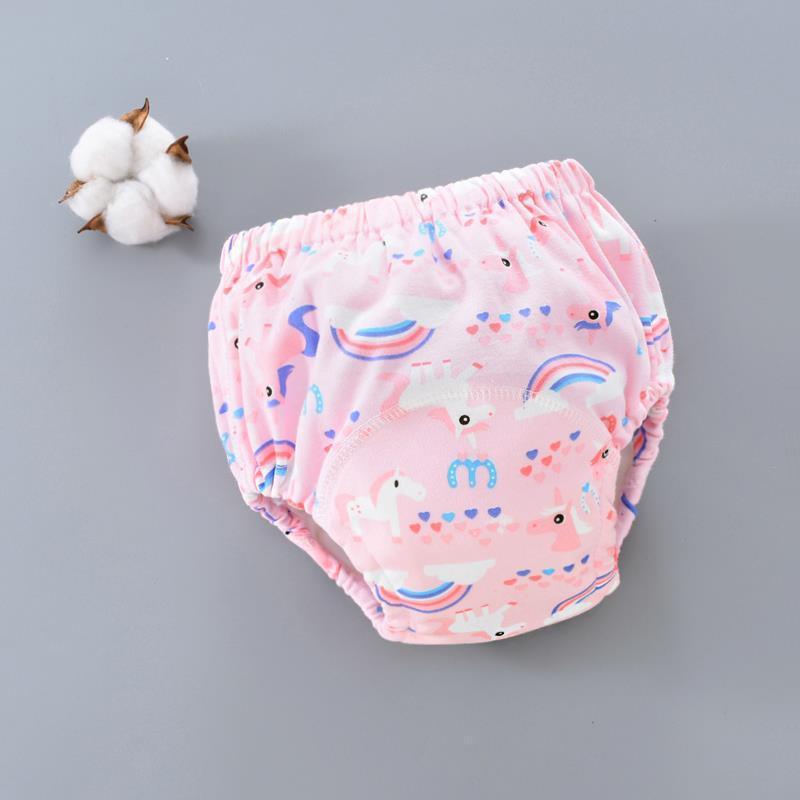 Baby cloth diaper training pants pink printed 6-layer gauze breathable reusable nappies Stevvex on Tampa Home & Garden Store