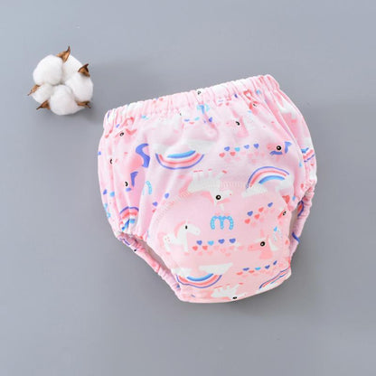 Baby cloth diaper training pants pink printed 6-layer gauze breathable reusable nappies Stevvex on Tampa Home & Garden Store