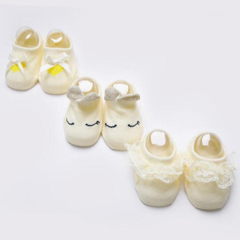 Stevvex Baby Girl Anti-Slip Cotton Bow Lace Floor Socks, cream with lace trim, 4 pairs on Tampa Home & Garden Store