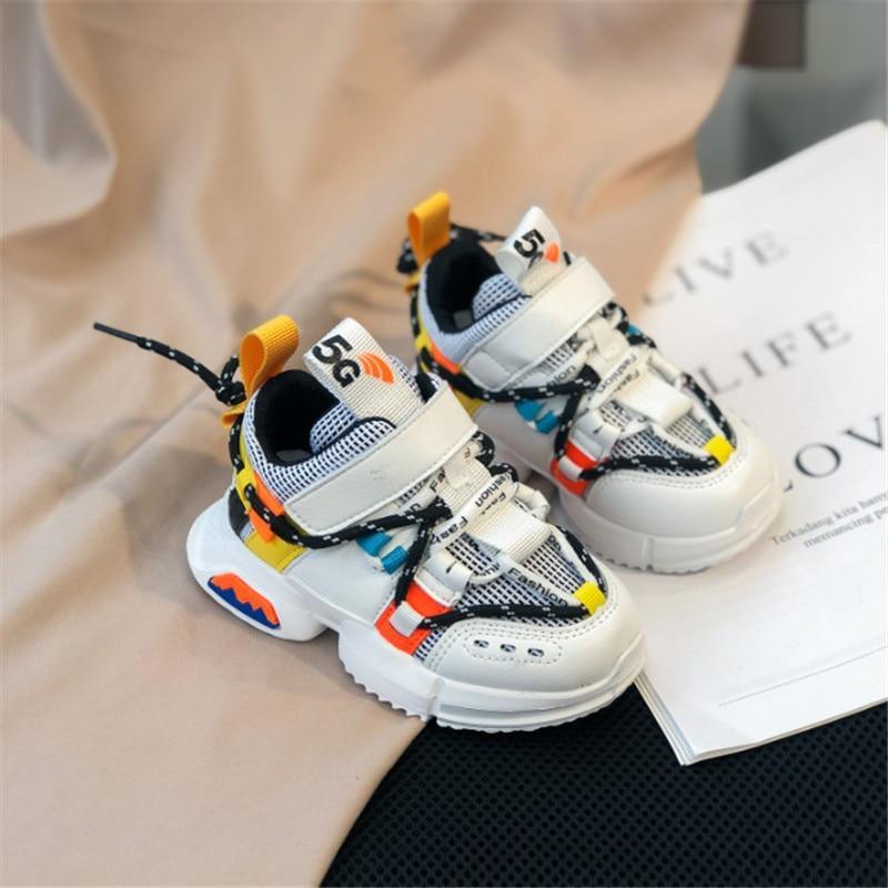 Stevvex toddler sneakers white mesh shoes with panels, lace-up and strap, breathable on Tampa Home & Garden Store
