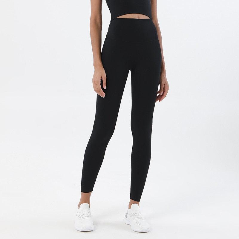 Leggings Stevvex black high-waist yoga pants for women with stretchy fabric on Tampa Home & Garden Store
