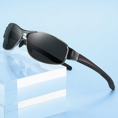 Stevvex polarized square sunglasses UV400 unisex metal frame black lenses on Tampa Home & Garden Store