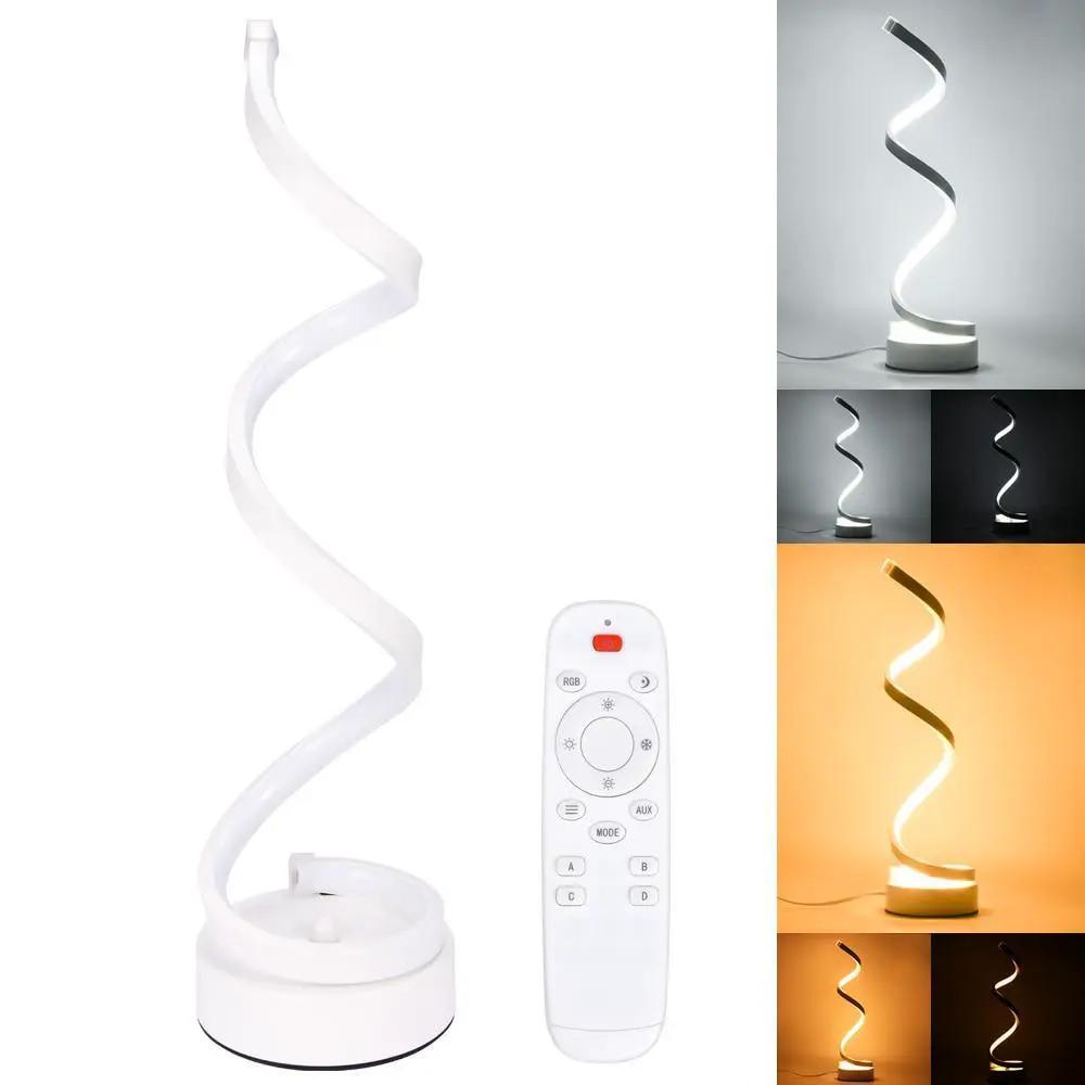 Led Spiral Table Lamp, Modern Curved Desk Light