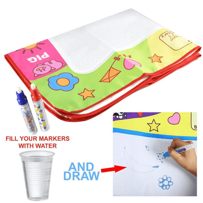 Stevvex water drawing mat for kids with blue and red pens, colorful cartoon design, 45.5x29 cm on Tampa Home & Garden Store