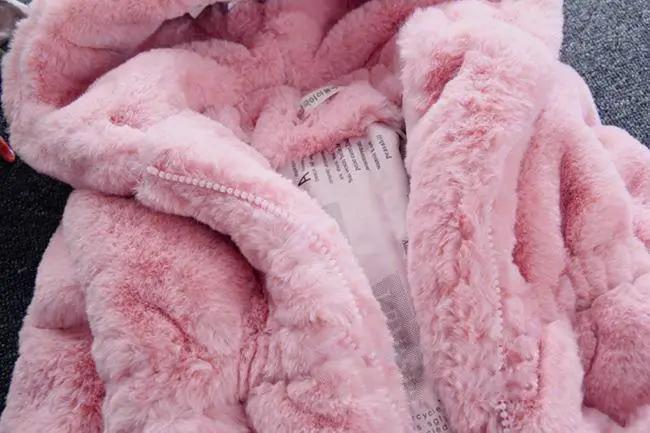 Baby Girl Hooded Zip Jacket Warm Plush Fleece