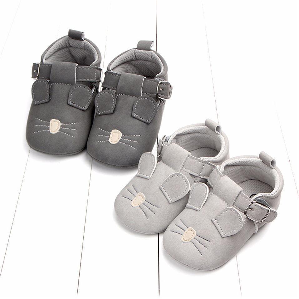Stevvex unisex cat-face baby shoes for first steps & crawlers, gray & light gray, 2 pairs on Tampa Home & Garden Store