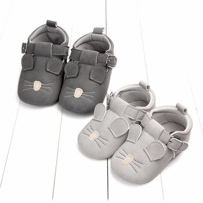 Stevvex unisex cat-face baby shoes for first steps & crawlers, gray & light gray, 2 pairs on Tampa Home & Garden Store