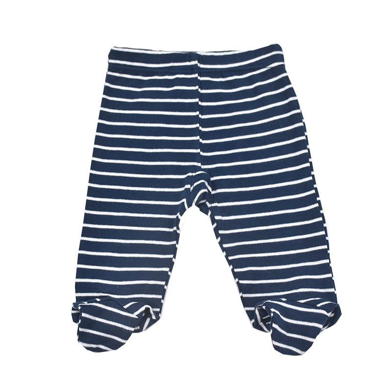 Stevvex baby cotton footed trousers with navy white stripes for 0-18 months unisex on Tampa Home & Garden Store