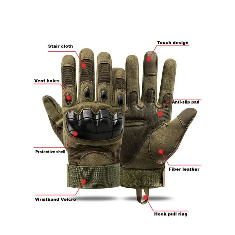 Tactical Sports Gloves Touch Design olive motorcycle gloves by BikerZoneZ with vent holes on Tampa Home & Garden Store