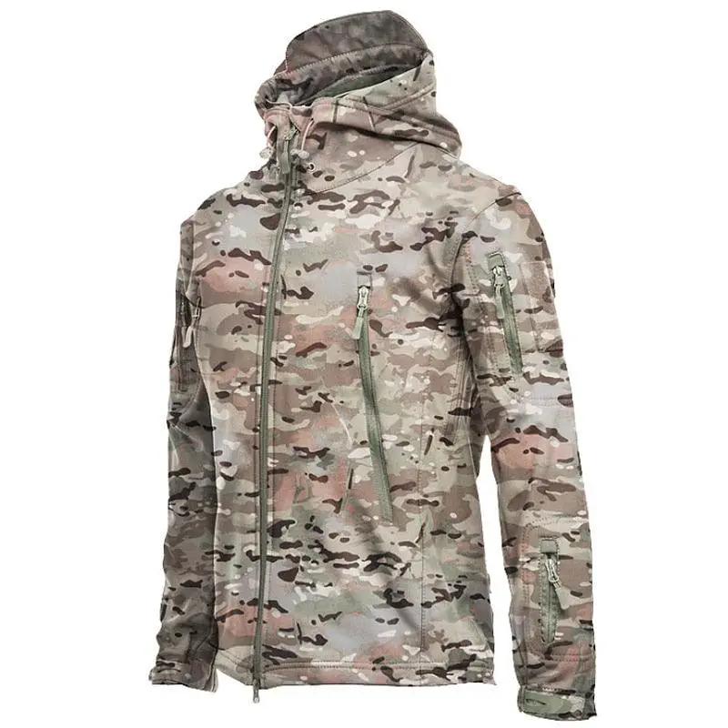 Men's Outdoor Fleece Jacket with Hood and Pockets