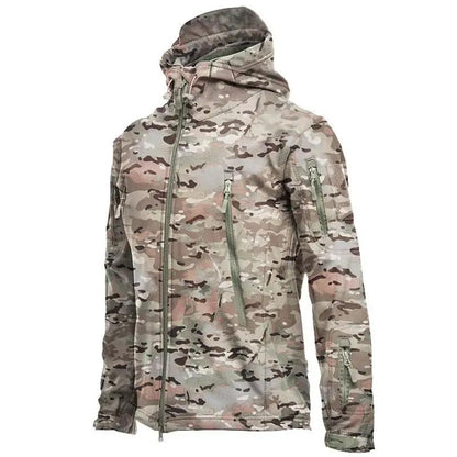 Men's Outdoor Fleece Jacket with Hood and Pockets