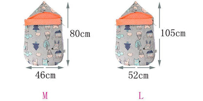 Stevvex newborn envelope cocoon sleeping sacks gray with orange lining sizes M and L on Tampa Home & Garden Store