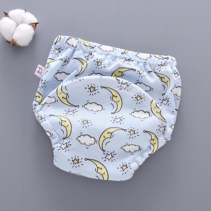 Baby training pants cloth diaper Stevvex blue moon print washable on Tampa Home & Garden Store