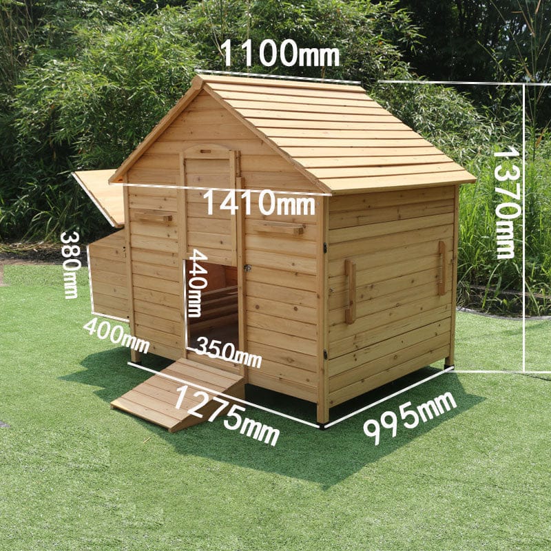 Wooden chicken coop with egg house, natural timber, outdoor ramp DONJOHNSTYLE4URHOME on Tampa Home & Garden Store