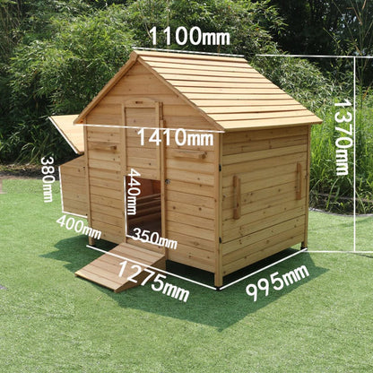 Wooden chicken coop with egg house, natural timber, outdoor ramp DONJOHNSTYLE4URHOME on Tampa Home & Garden Store