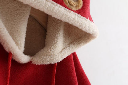  Baby hooded parka red Christmas reindeer with cream faux fur lining Stevvex on Tampa Home & Garden Store