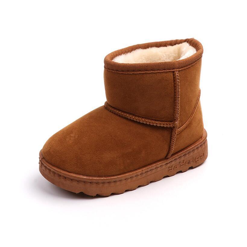 Stevvex girls toddler winter snow boots brown suede with plush lining short boot on Tampa Home & Garden Store