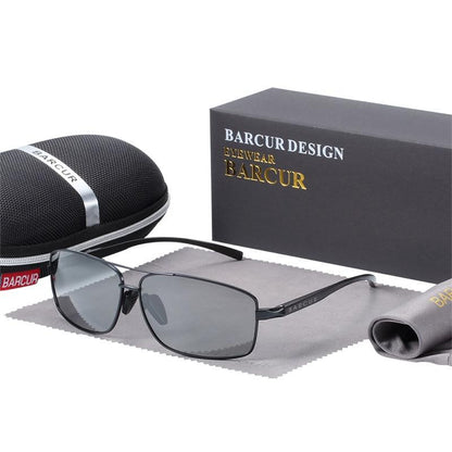 Stevvex rectangular polarized sunglasses with black frame and gray lenses, UV400 protection on Tampa Home & Garden Store