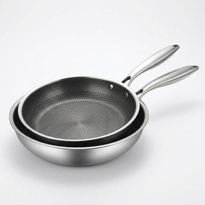 Stainless steel frying pans with honeycomb and scratch-resistant non-stick coating 2 pans on Tampa Home & Garden Store