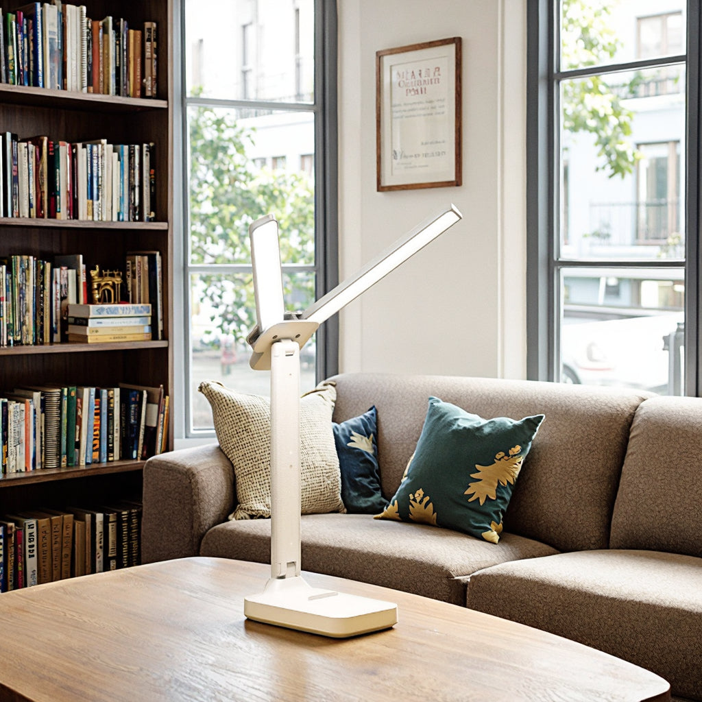 Dual Head LED Desk Lamp | USB Rechargeable Foldable Dimmable Study Reading Light