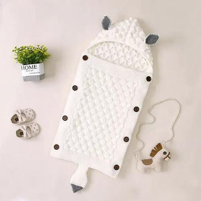 Stevvex Knitted Newborn Baby Blanket and Swaddle